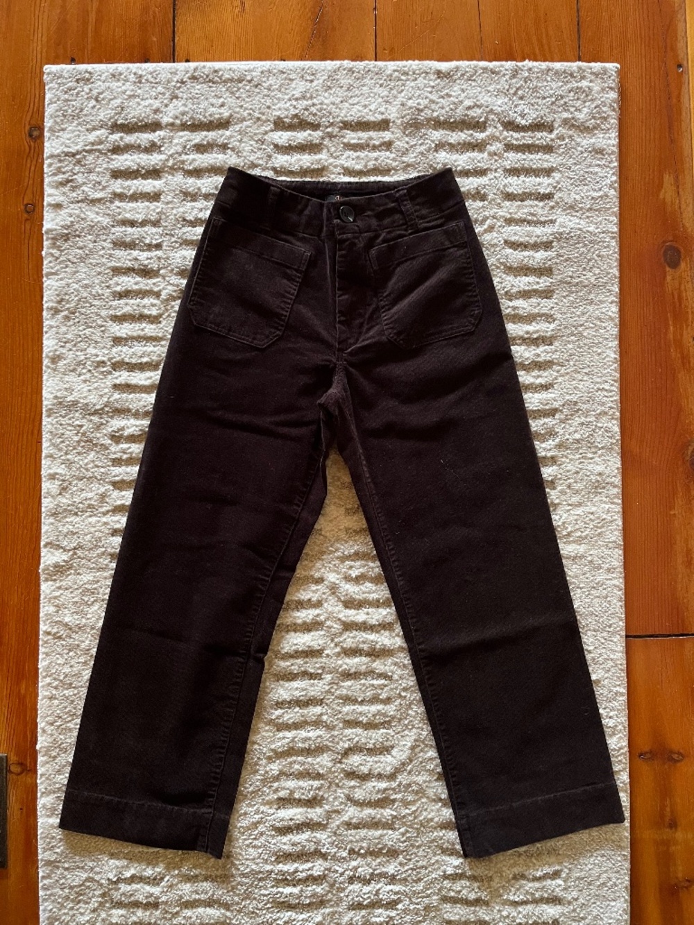 Quince Organic Stretch Corduroy Cropped Wide Leg Pants 0